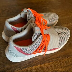 Under Armour Gray and Orange Mesh Sneakers, Size 9